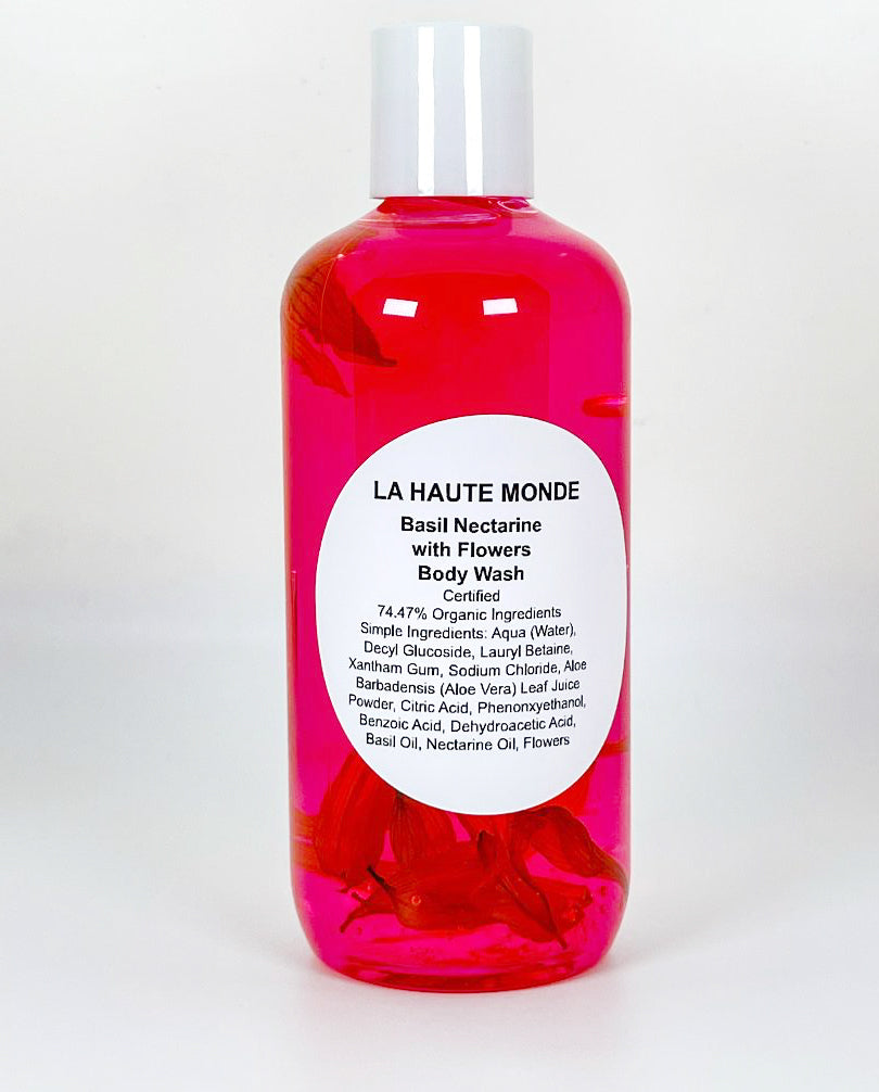 Organic Basil Nectarine with Flowers Body Wash – la haute monde